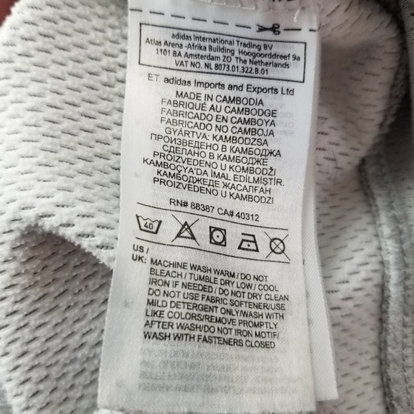 Adidas Hoodie Sweatshirt Logo Spellout Three Stripe Gray Silver Adult Medium - Picture 4 of 7